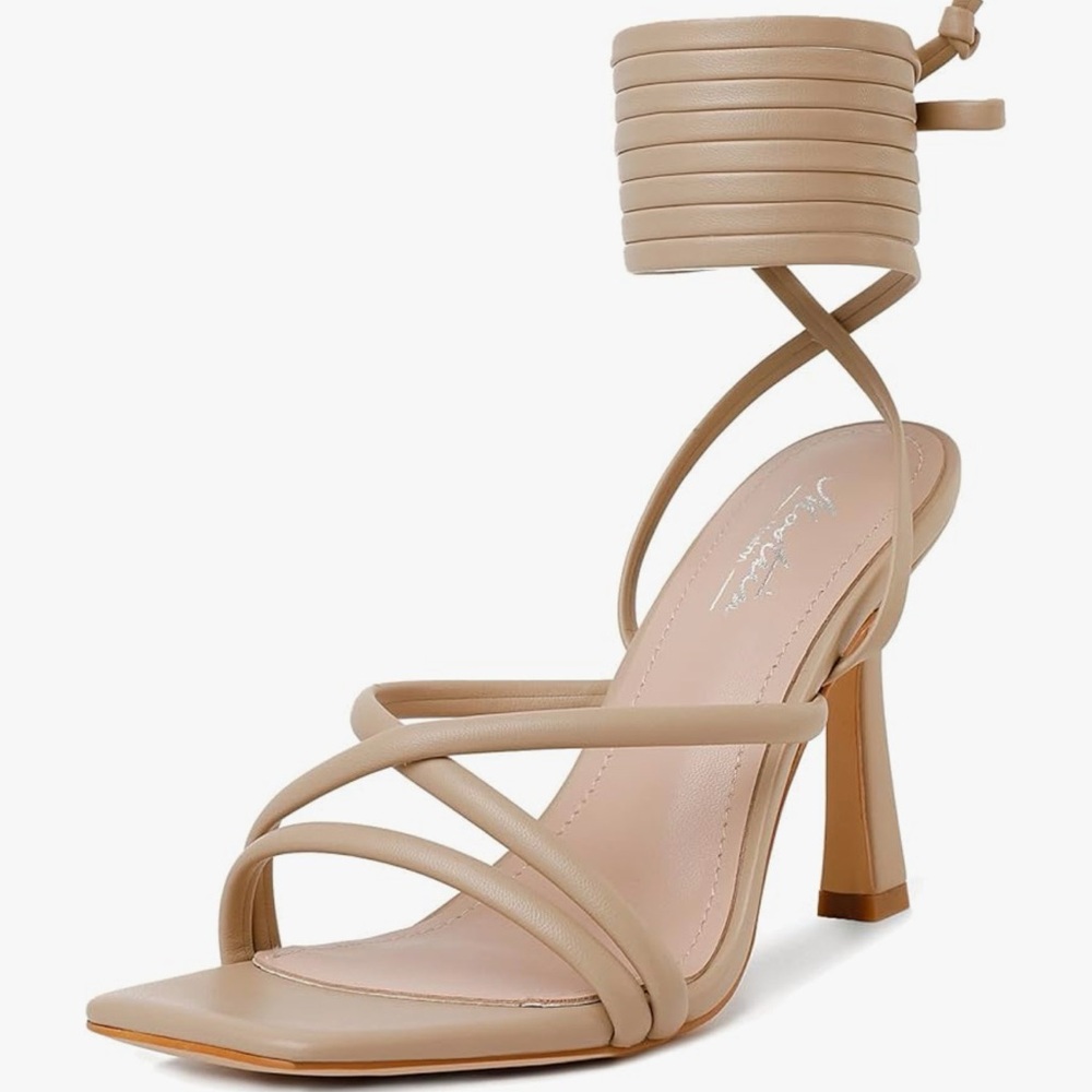 Elegant Tan Strappy Heels